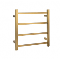 Aqua Square Heated Towel Rail Brushed Gold Series